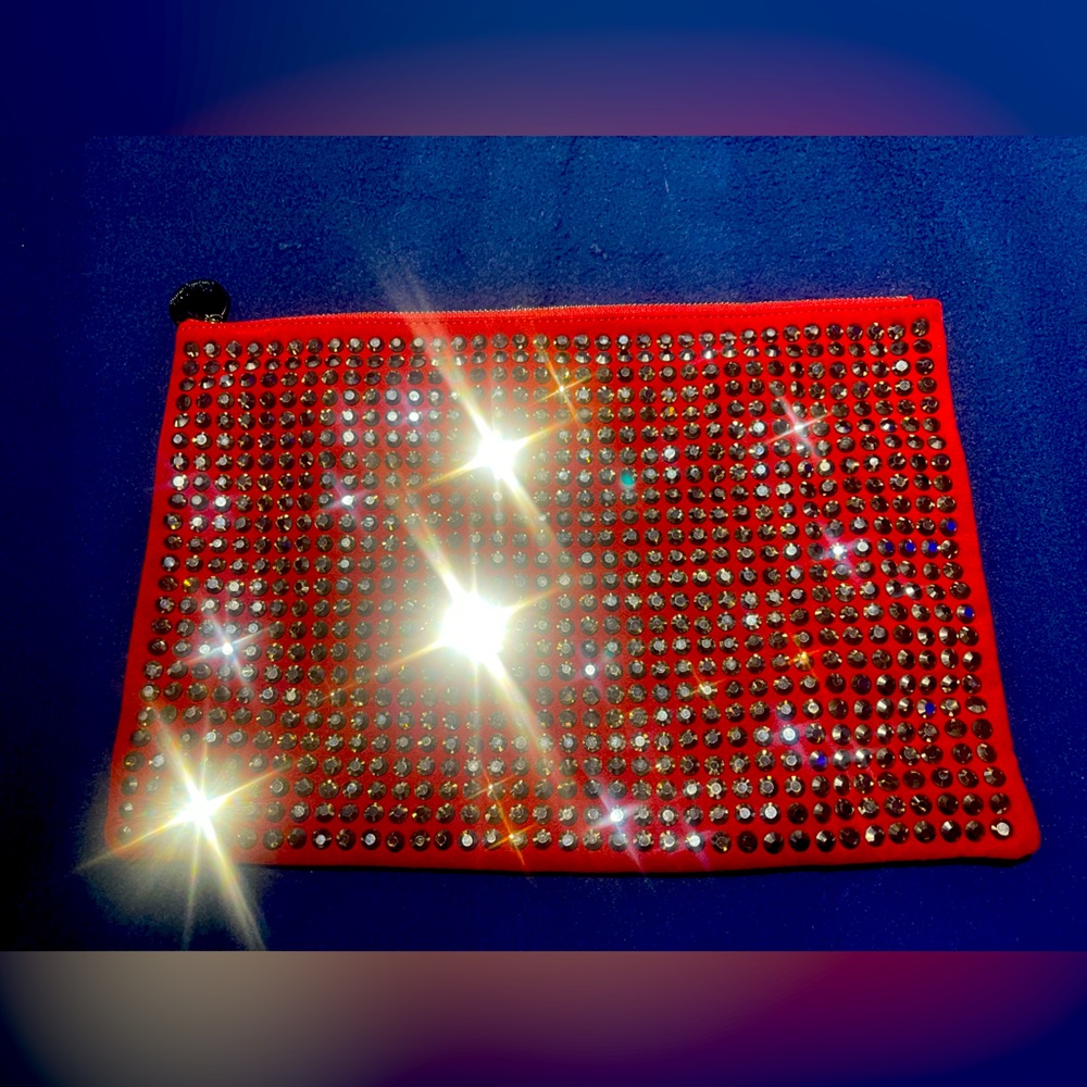 Neiman Marcus red rhinestone clutch
